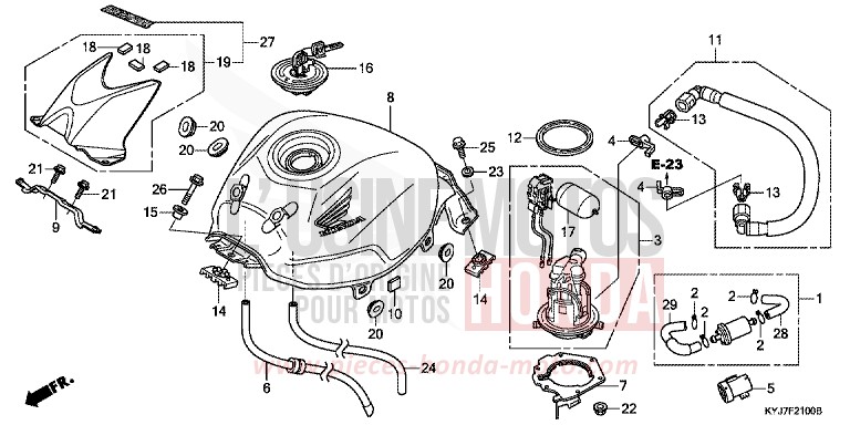 KRAFTSTOFFTANK von CBR250R ABS BLACK (NH1) von 2013